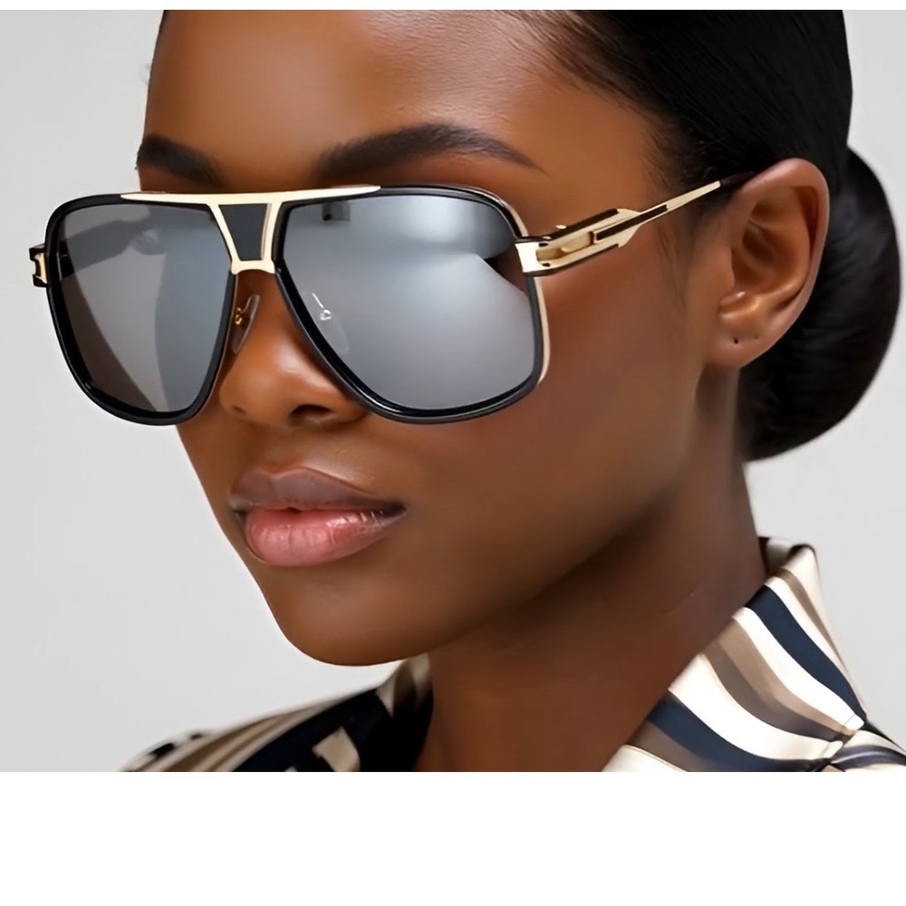 Aviator Sunglasses Square Frame‎ Women Silver Lens Fashion Shades Lentes Gafas